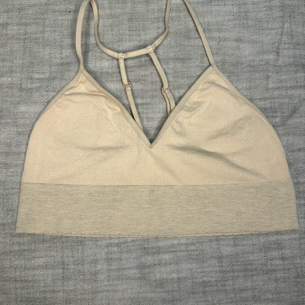 Anthropologie Bralette | Tan | Size M/L | Adjustable Center-Back Straps